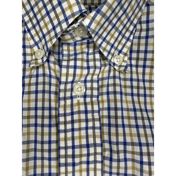 Gitman Bros Dress Shirt Men’s Long Sleeve Plaid Button Down Blue White Size L - Picture 5 of 11